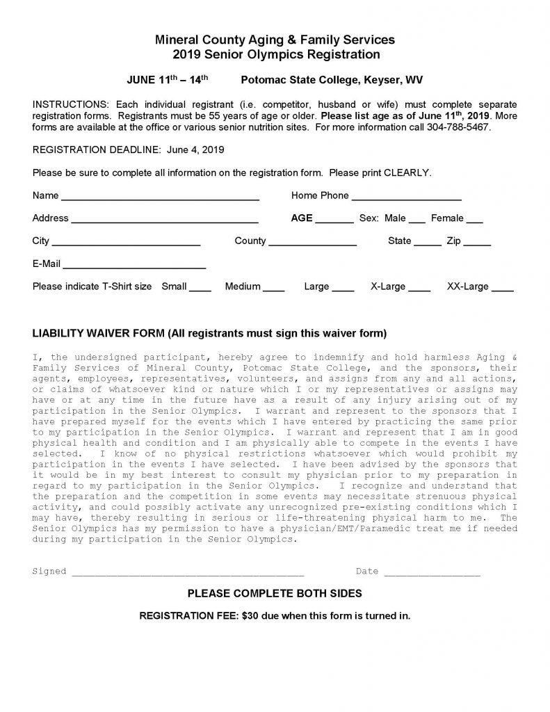 Olympic Registration Form_Page_1 Aging and Family Services